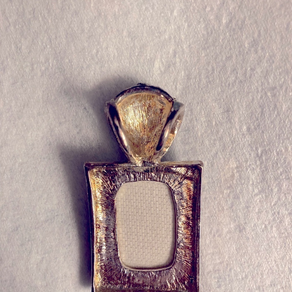 Vintage pendant silver/black herringbone pattern - Picture 2 of 3